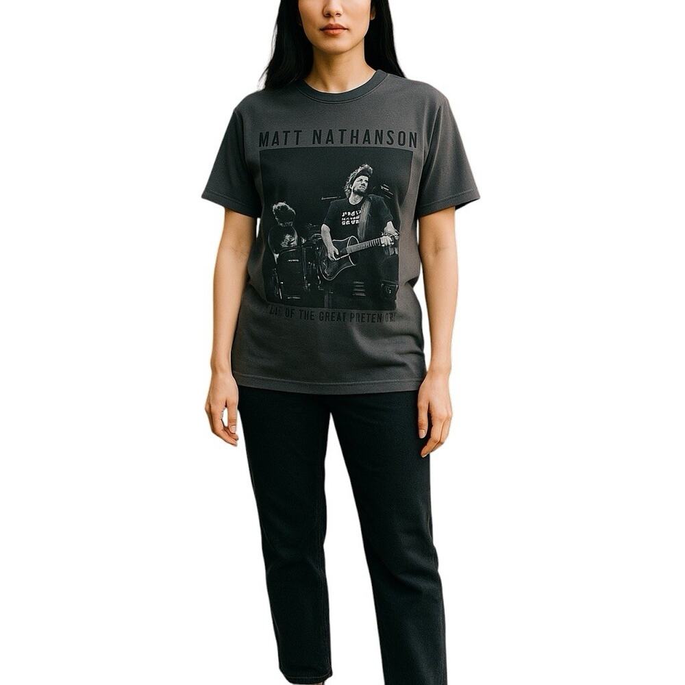 Matt Nathanson Last Of The Great Pretenders Concert Gray T-Shirt Large